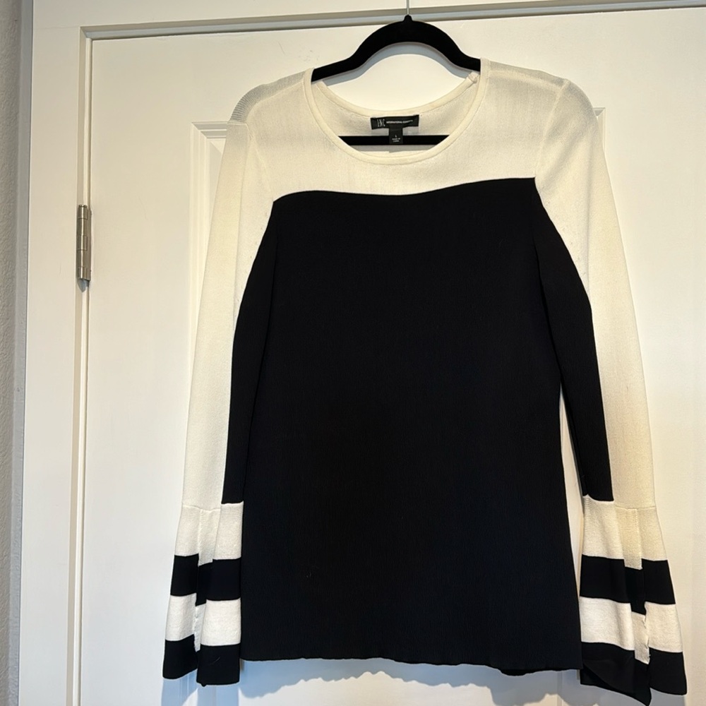 INC black and white knit tunic